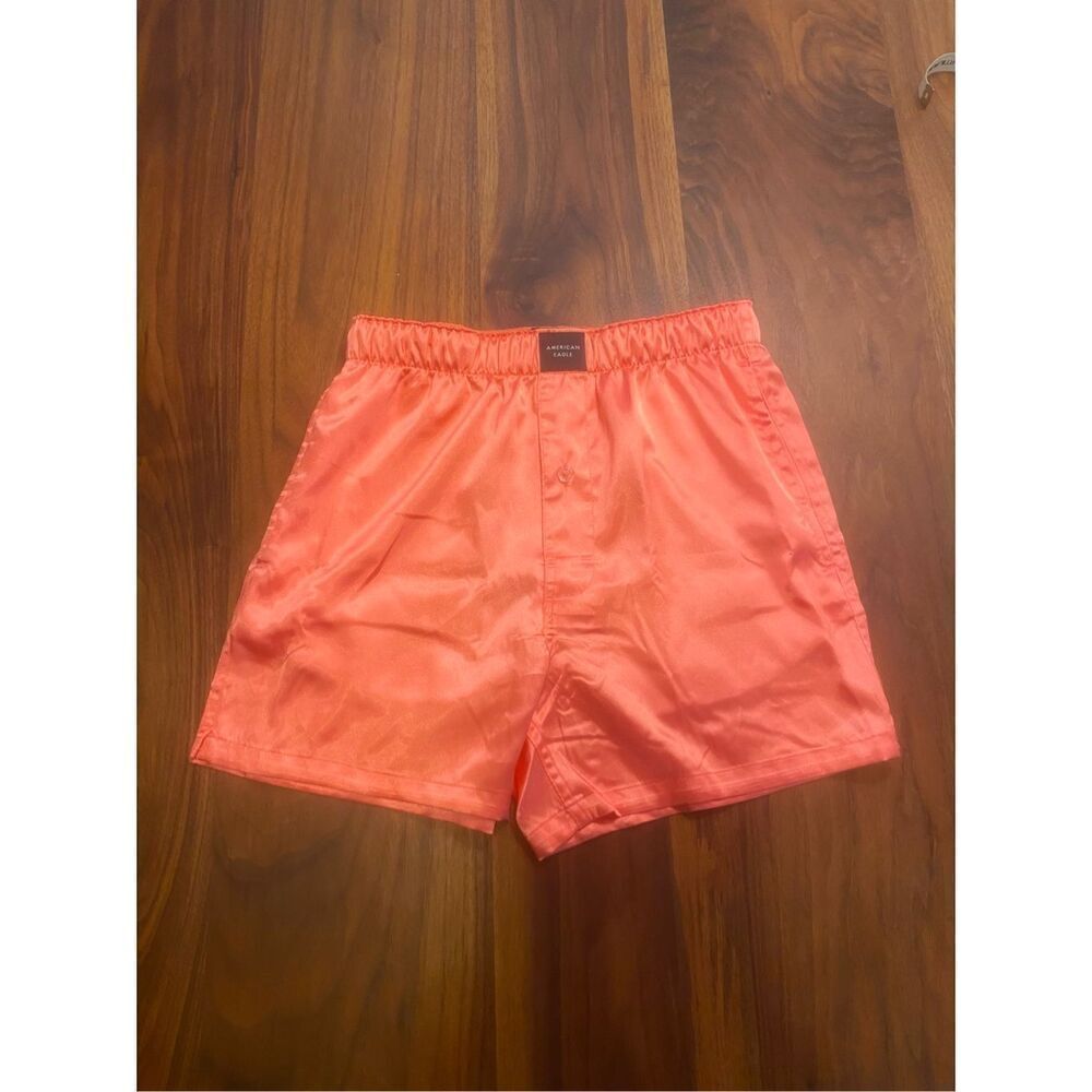 American Eagle Women's Pink Solid Satin Pocket Boxer Sleep Shorts Size XS NWT